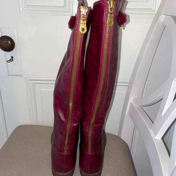 BAMBOO Burgundy Riding Boots - Picture 3 of 4
